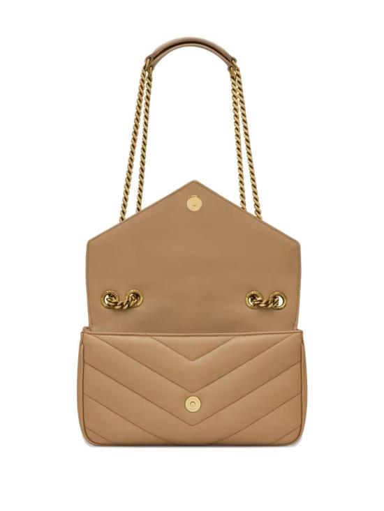 26SS 생로랑 루루 마틀라세 램스킨 스몰 숄더백 801437 AAEAX2357 Marrone chiaro - SAINT LAURENT