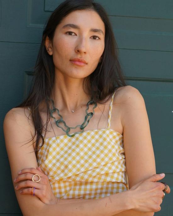  제인 다렌스부르그 목걸이/팬던트 제인 다렌스버그 글레이셔 오가닉 링크 네크리스 라이트 블루 - JANE DARENSBOURG