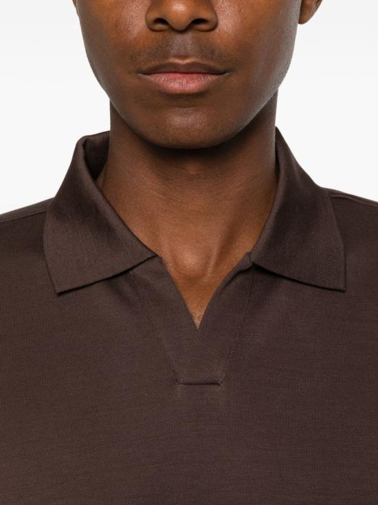 26SS 에르노 폴로 티셔츠 JV000004U 520598800 Marrone scuro - HERNO