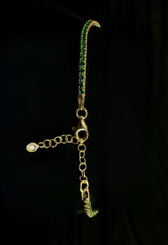  더 엔케이씨 스토어 팔찌 NKC 스토어 그린 크리스탈 마이크로 테니스 - The NKC Store