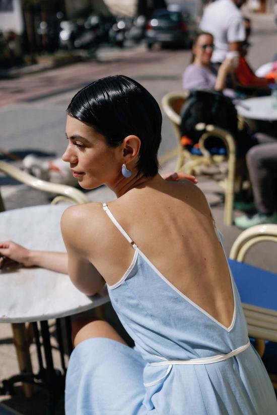  ESYA 롱 원피스 에샤 카프리 린넨 랩 드레스 - OTHER BRANDS