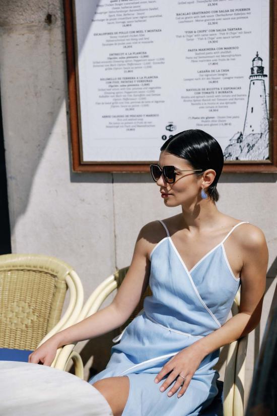  ESYA 롱 원피스 에샤 카프리 린넨 랩 드레스 - OTHER BRANDS