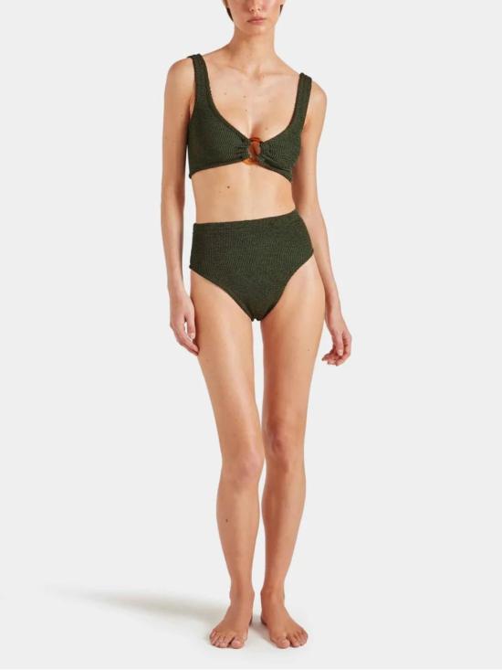 훈자 지 비키니 수영복 훈자 G 나딘 비키니 메탈릭 카키 - HUNZA G