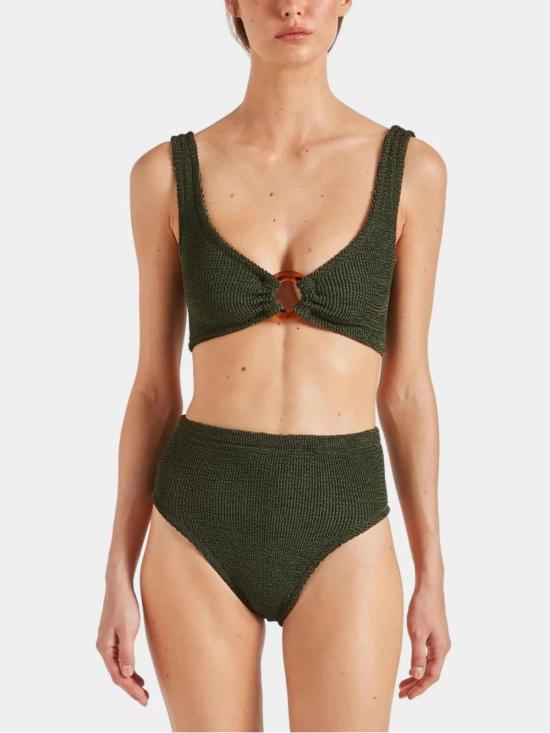  훈자 지 비키니 수영복 훈자 G 나딘 비키니 메탈릭 카키 - HUNZA G