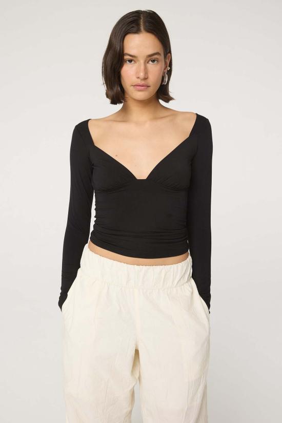  더 라인 바이 케이 긴팔 티셔츠 K 오이신 탑의 라인 - THE LINE BY K