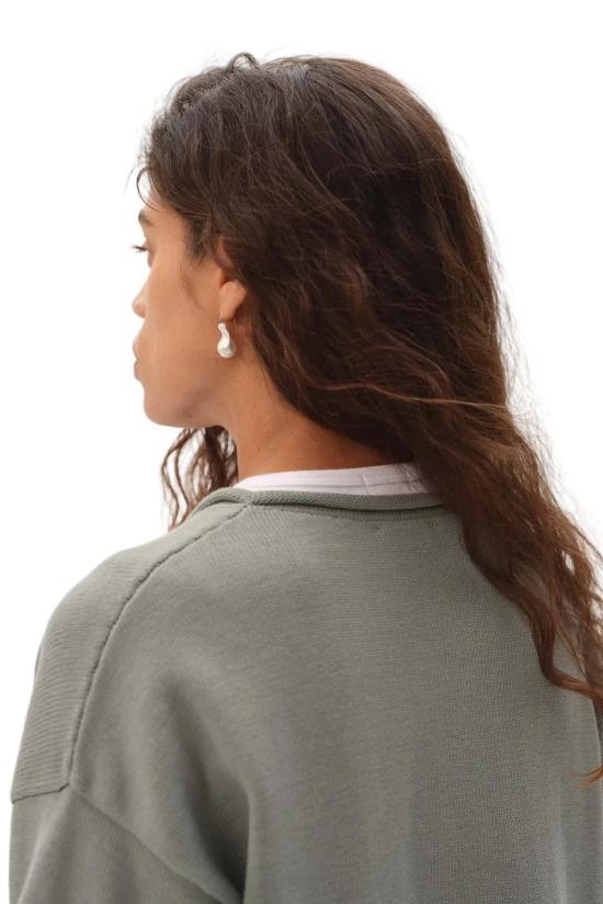  도니 가디건 . 코튼 니트 롤  세이지 - DONNI.