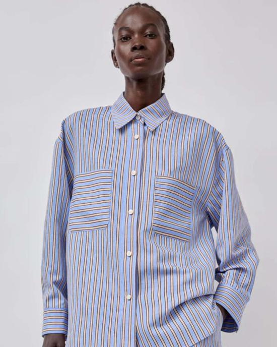  넘버 식스 셔츠 옥스포드 스트라이프 패턴의 6번 레이크 셔츠