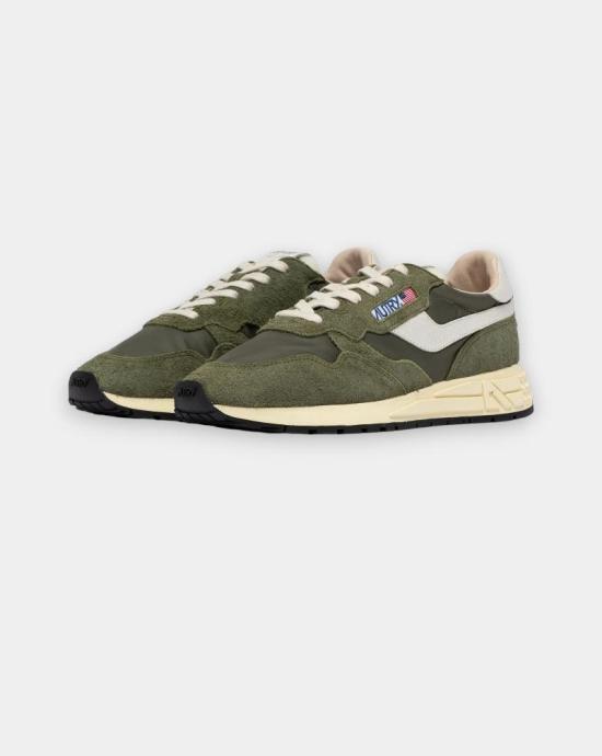 26SS 오트리 릴윈드 로우 나일론 스웨이드 스니커즈 WWLM NC37 WHT SAGE Green white - AUTRY