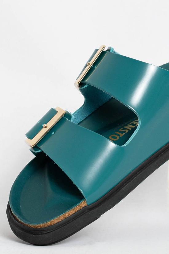 26SS 버켄스탁 뮬/슬리퍼 1031850 SHINE DARK TEAL Green - BIRKENSTOCK