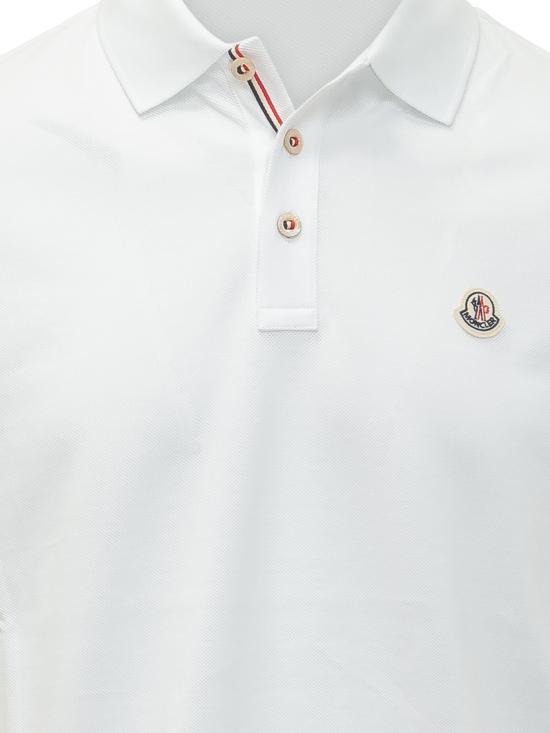 26SS 몽클레어 로고 패치 폴로 티셔츠 L10918A0002684556 001 BIANCO - MONCLER