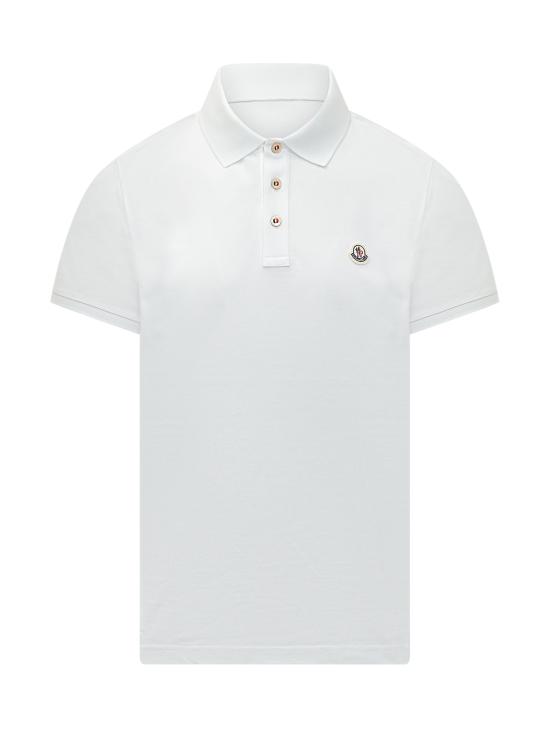 26SS 몽클레어 로고 패치 폴로 티셔츠 L10918A0002684556 001 BIANCO