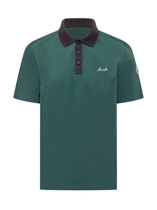 26SS 몽클레어 자수 로고 코튼 피케 폴로 L10918A0000389A16 86G VERDE