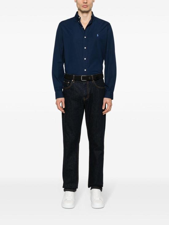 25FW 폴로 랄프로렌 커스텀 핏 코튼 포플린 포니 로고 셔츠 710928255 001 BLUE - POLO RALPH LAUREN