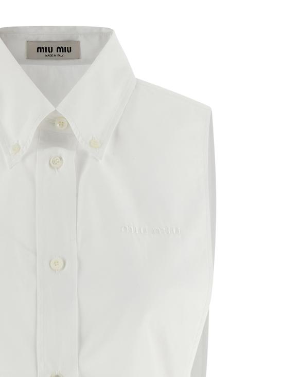 26SS 미우미우 블라우스 MK2024SOOO19SEF0009 White - MIU MIU