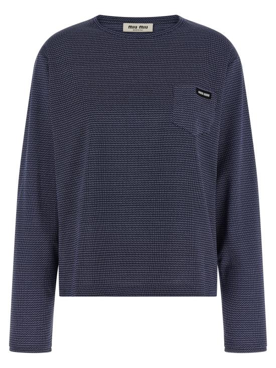 26SS 미우미우 긴팔 티셔츠 MJLA47SOOO19J4F0X32 Blue