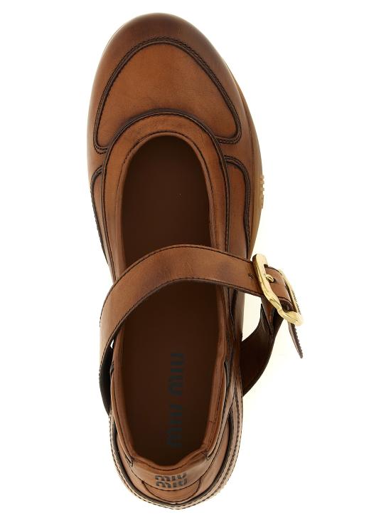 26SS 미우미우 플랫 슈즈 5F686EF005537F0046 Brown - MIU MIU