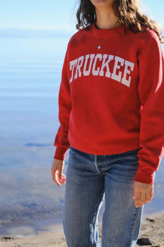  베스트 리가즈 긴팔 티셔츠 업사이클링 스웨트셔츠 레드, 안녕히 계세요 - BEST REGARDS