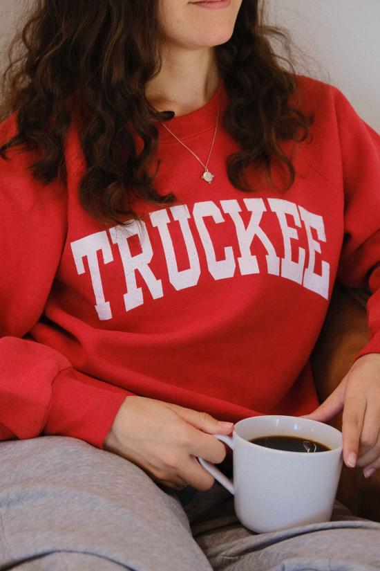  베스트 리가즈 긴팔 티셔츠 업사이클링 스웨트셔츠 레드, 안녕히 계세요 - BEST REGARDS