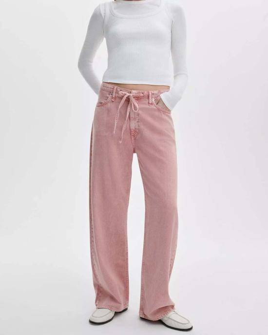  랙앤본 데님 팬츠 Rag&Bone Phoebe 드로스트링 와이드 레그 진 - RAG & BONE