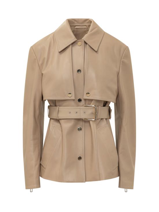 26SS 스포트막스 가죽 자켓 2612441013600 001 BEIGE