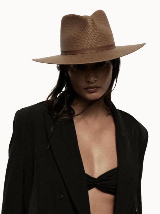  자네사레온 모자 Janessa Leone Sherman Hat 브라운 - JANESSA LEONE