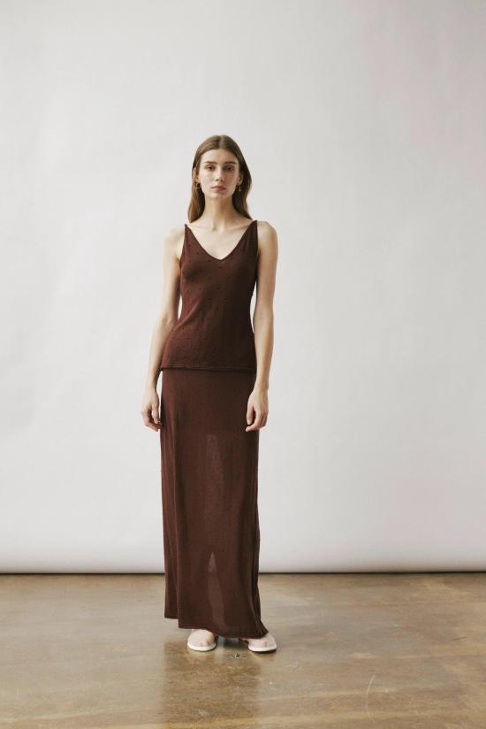 26SS VICTORIA CHAN 롱 스커트 SS26012BRS AB024606 XS - VIKTORIA CHAN