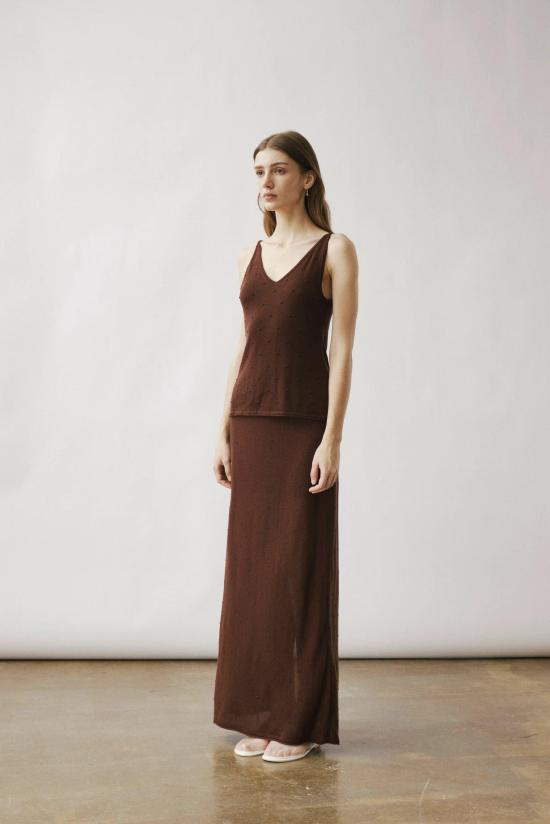 26SS VICTORIA CHAN 롱 스커트 SS26012BRS AB024606 XS - VIKTORIA CHAN