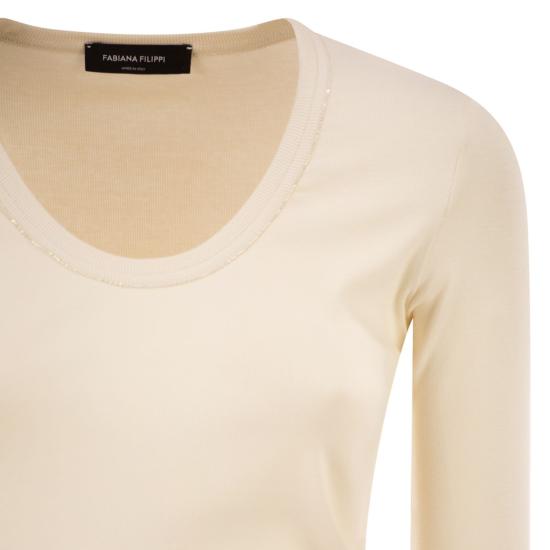 26SS 파비아나 필리피 반팔 티셔츠 JED266F603 BUTTER - FABIANA FILIPPI