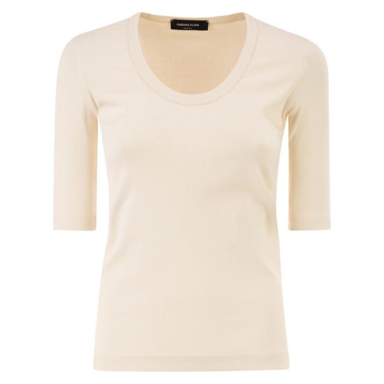 26SS 파비아나 필리피 반팔 티셔츠 JED266F603 BUTTER