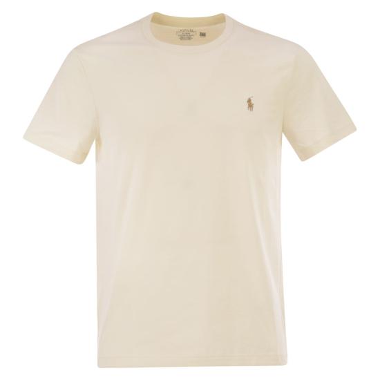 26SS 폴로 랄프로렌 포니로고 자수 반팔 티셔츠 710671438 CREAM