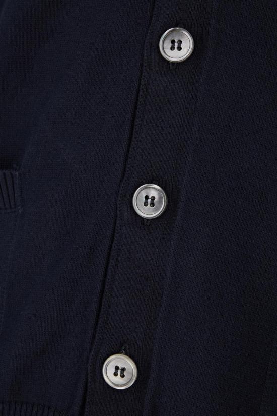 25SS 톰브라운 코튼 4바 릴렉스드 핏 브이넥 가디건 MKC581AY3043415 BLUE - THOM BROWNE