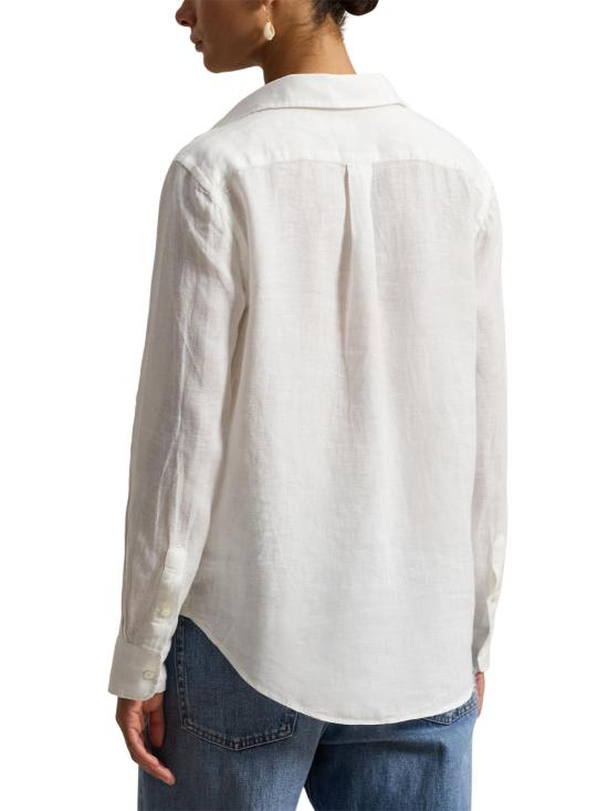 26SS 폴로 랄프로렌 포니 자수 리넨 셔츠 (211970730009) 211970730 518 White - POLO RALPH LAUREN