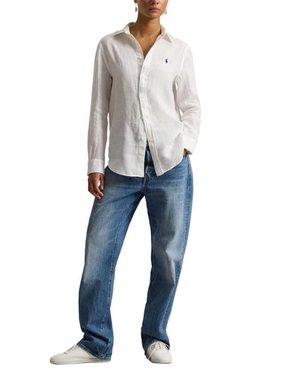 26SS 폴로 랄프로렌 포니 자수 리넨 셔츠 (211970730009) 211970730 518 White - POLO RALPH LAUREN