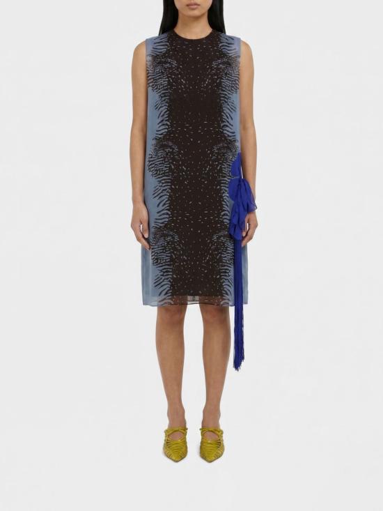 26SS 살바토레 페라가모 미디 원피스 13I357 793476 Gnawed Blue