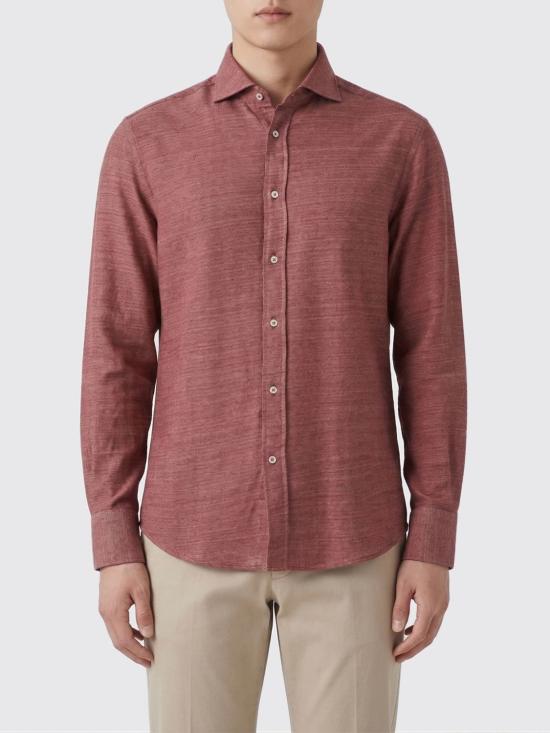 26SS 브루넬로 쿠치넬리 멜란지 저지 셔츠 MR8276686 C695 Coral
