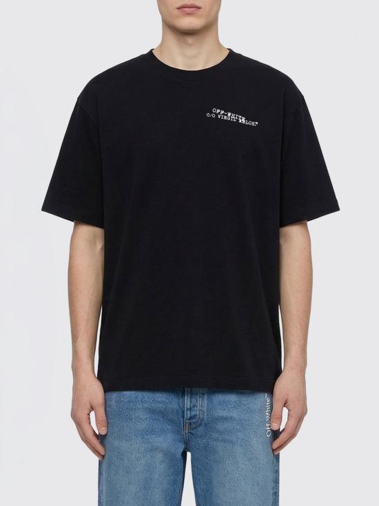 26SS 오프화이트 반팔 티셔츠 44MAA120S26J00K001 0001 Black