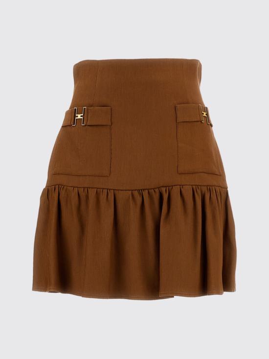 26SS 엘리자베타프랜치 미디 스커트 GO18662E2 600 Brown - ELISABETTA FRANCHI