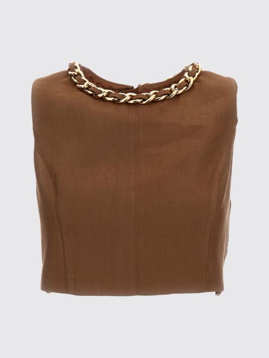 26SS 엘리자베타프랜치 민소매 티셔츠 TO06062E2 600 Brown - ELISABETTA FRANCHI