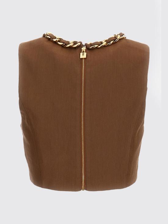26SS 엘리자베타프랜치 민소매 티셔츠 TO06062E2 600 Brown - ELISABETTA FRANCHI