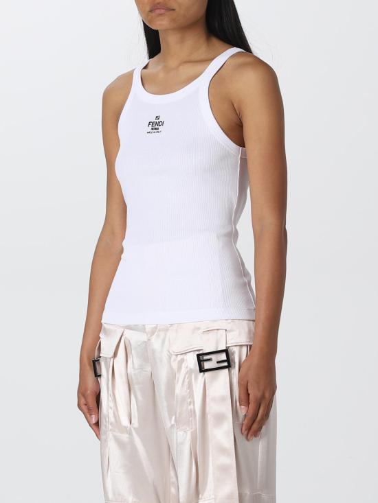 26SS 펜디 코튼 탑 FS7966ANQM F0ZNM White - FENDI
