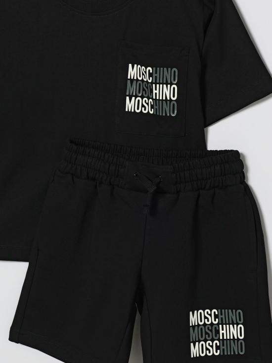 26SS [키즈] 모스키노 캐주얼 세트 HMG00RLCA32 60100 Black - MOSCHINO