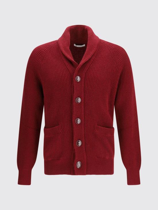 26SS 브루넬로 쿠치넬리 잉글리시 립 래글런 가디건 MNI708606 C7757 Cherry - BRUNELLO CUCINELLI