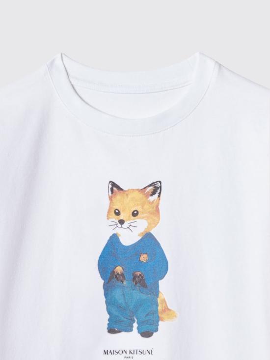 26SS [키즈] 메종키츠네 티셔츠 MQUJT01KJBIT2 P100 White - MAISON KITSUNE