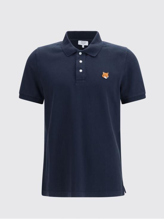26SS 메종키츠네 폭스 헤드 레귤러 폴로 티셔츠 PM00209KP0002 0413 Blue - MAISON KITSUNE