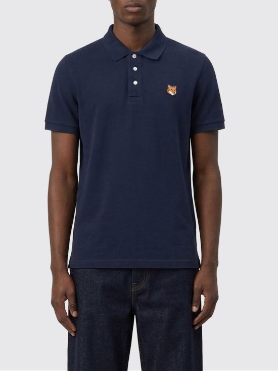 26SS 메종키츠네 폭스 헤드 레귤러 폴로 티셔츠 PM00209KP0002 0413 Blue