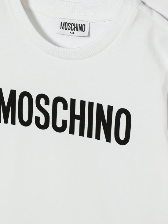 26SS [키즈] 모스키노 티셔츠 HUM05ULBA10 10101 White - MOSCHINO