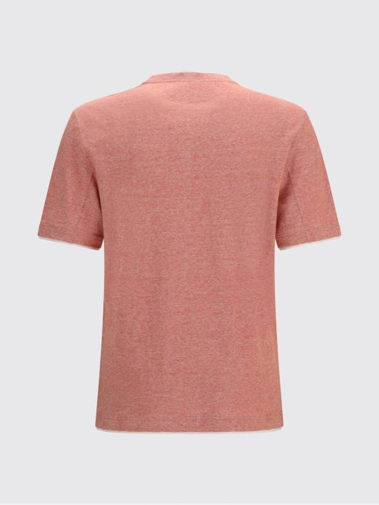 26SS 브루넬로 쿠치넬리 페이크 레이어링 티셔츠 MW8357427 CIW28 Peach - BRUNELLO CUCINELLI