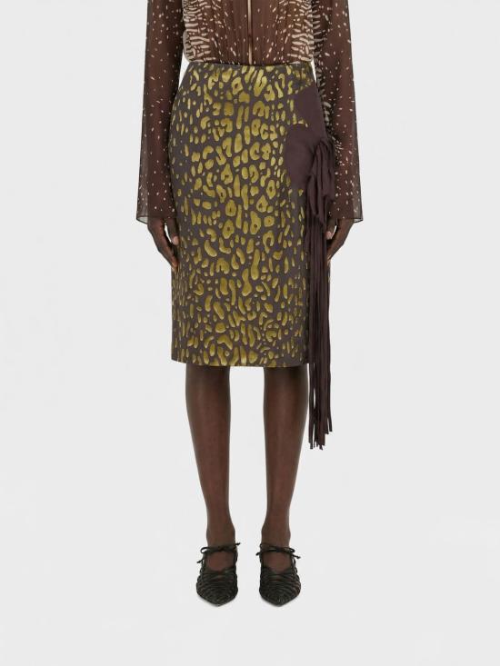 26SS 살바토레 페라가모 미디 스커트 13I351 793479 Beige