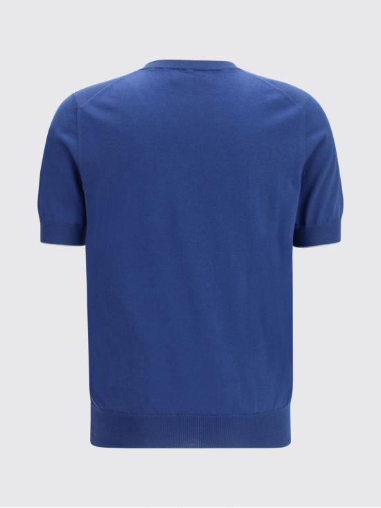 26SS 브루넬로 쿠치넬리 콘트라스트 디테일 코튼 니트 티셔츠 M29805200 COZ76 Avion - BRUNELLO CUCINELLI