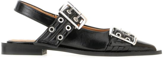 25FW 가니 페미닌 버클 발레리나 S27304926099 BLACK